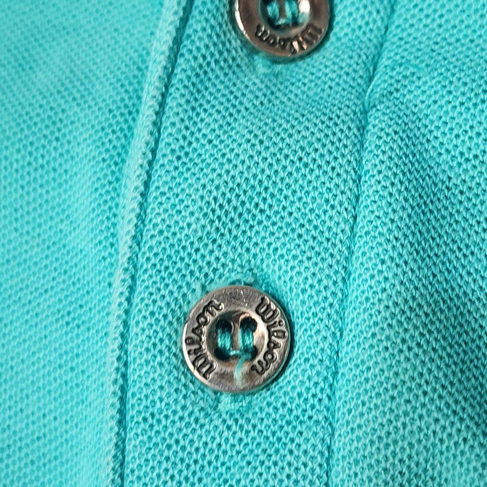 Vintage Wilson Men's Sports short sleeve Polo Aqua teal 90's Large L - Picture 4 of 6